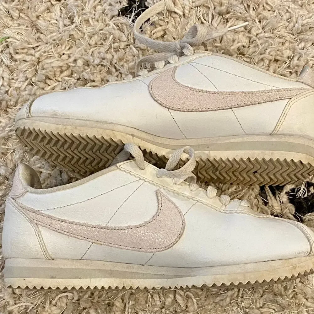 Nike Cortez Basic Leather White & Pink Women's Size 7.5